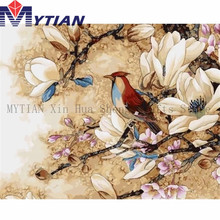 MYTIAN 5D DIY алмазная живопись Птицы, цветы ветви дерева, алмазная вышивка полный квадратный круглый дрель мозаика настенные наклейки декор 2024 - купить недорого