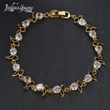 Moda redonda de cristal menina amizade pulseiras para mulher com amarelo ouro cor roxo zirocn pulseira jóias 2024 - compre barato