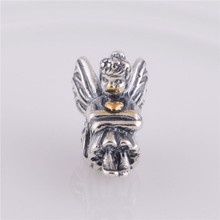 S925 Sterling Silver Gold Fairy Pixie Charm Beads DIY Jewelry Accessories Fit Original Pandora Charms Bracelet LW276 2024 - buy cheap