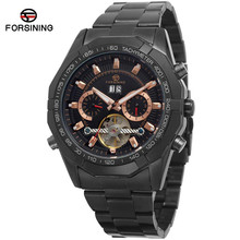 Forsining Men's Watch New High End Brand Luxury Automatic Stainless Steel Bracelet Vogue Mechanical Wristwatch Color Black Hour 2024 - buy cheap