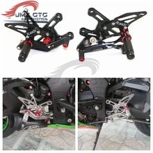 Motocicleta cnc ajustável conjunto traseiro rearsets apoio para os pés resto do pé para kawasaki zx10r 2016-2017 2018 2019 2020 2024 - compre barato