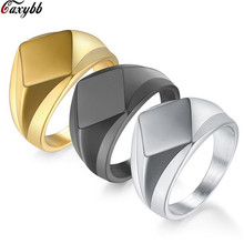 Anel masculino de titânio, anel preto e dourado de aço inoxidável, design masculino, anel punk com espelho de qualidade, joia da moda 2024 - compre barato