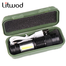 Litwod Z20 CREE XP-G Q5 Мини светильник-Ручка водонепроницаемый светодиодный фонарик светильник фонарь 3 режима масштабируемый регулируемый фокус фонарь портативный светильник 2024 - купить недорого