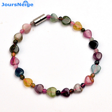 Wholesale Natural Tourmaline Stone bracelet DIY fashion Jewelry Tourmaline Crystal Heart Shape Beads Bracelet for Women Jewelry 2024 - buy cheap