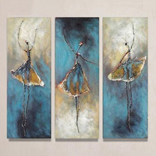 Handpainted Modern Abstract Figure Oil Paintings on Canvas 3 Panel Ballet Women Painting Home Decor Wall Art Pictures Handmade 2024 - buy cheap