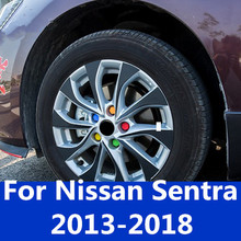 Rodas adesivos de papel borda adesivos nova roda de proteção de fibra de carbono adesivos acessórios do carro para nissan sentra 2013-2018 2024 - compre barato