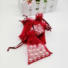 100pcs Organza Bags Wine Red Organza Gift Bags For Jewelry Packaging Display Christmas Wedding Jewelry Storage Drawstring Bag 2024 - buy cheap