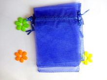 Sacos de organização para presentes 50 peças 15*20cm azul royal organza sacos de exposição de jóias bolsa de cordão para pulseiras/colar mini bolsa de fio 2024 - compre barato