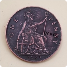 1933 United Kingdom 1 Penny - George V smaller portrait COPY COIN FREE SHIPPING 2024 - buy cheap