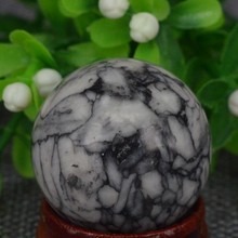 (1,2 ") piedra Natural de 30MM, esfera de cristal de crisantemo blanco y negro, bola de Chakra, curación, Reiki, artesanías de tallado de piedra 2024 - compra barato