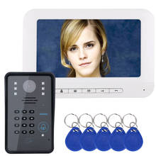 Дверной видеодомофон с ЖК-дисплеем и RFID-паролем диагональю 7 дюймов, дверной звонок со стандартной фотокамерой 1000, система контроля доступа к ТВ-линиям, водонепроницаемая камера 2024 - купить недорого