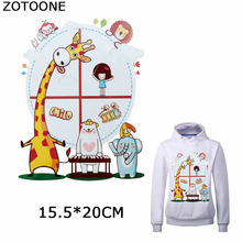 ZOTOONE Cartoon Giraffe Iron on Patches for Clothing T-shirt Sweatshirt Thermal Transfer Patch for Clothes Cute Animals Stickers 2024 - buy cheap