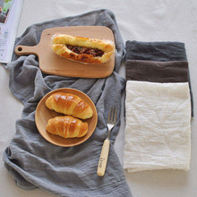 Модные новые однотонные простые коврики в японском стиле, салфетки из хлопка и льна, десертные настольные салфетки, чайные полотенца, кухонные салфетки для посуды 2024 - купить недорого
