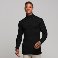 Brand Casual Turtleneck Sweater Men Pullovers Autumn Fashion Style Sweater Solid Slim Fit Knitwear Full Sleeve Knitwear 2024 - buy cheap
