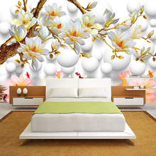 Papel de parede foto personalizada 3d, relevo estereoscópico, flor da magnólia, plano de fundo da parede da sala de estar, quarto, pintura de parede 2024 - compre barato