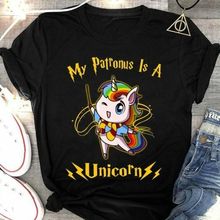 My Patronus Is A Unicorn T Shirt Unicorn Black Men 2019 Summer Round Neck Men'S T Shirt Famous Clothing Create A Shirt 2024 - buy cheap