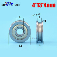 1pcs 4*13*4mm U groove All metal 604zz bearing pulley U groove wheel, 1mm diameter wire rope lifting wheel 2024 - buy cheap