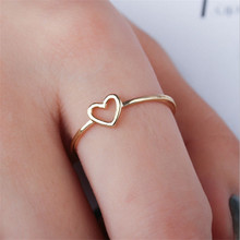 New Classic Gold Color Hollow Heart Ring Love Wedding Bands Ring for Women Clear Fashion 925 Jewelry Gift Party Rings 2024 - buy cheap