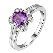 Roxo zircon anel de prata banhado a moda Jewerly mulheres e homens, / Xovqiezc AVNZJTLS 2024 - compre barato