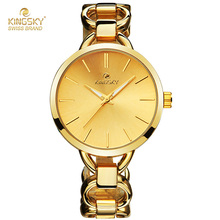 Relógios femininos luxuosos de quartzo, dourados, da moda, luxuosos, para mulheres, geneva hodinky 2024 - compre barato