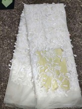 Best selling high quality white sequin embroidery French mesh tulle lace African lace fabric wedding dress fabric 2024 - buy cheap