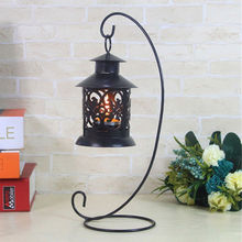 Candle Holder Iron Metal Hanging Stand Wedding Candlestick Glass Ball candle Lantern Cabin Micro Landscape Lantern Hanging Stand 2024 - buy cheap