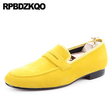 Flats Custom Loafers European Deluxe 11 47 Plus Size Brand Yellow Velvet Summer Men Party Shoes Classic Black Smoking Slippers 2024 - buy cheap