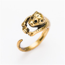 Anillo de circonita cúbica con diseño de leopardo para mujer, sortija Vintage de aleación de Zinc, Pantera, Animal, accesorios de joyería de boda 2024 - compra barato