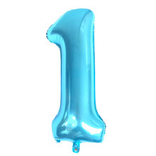 Globo de aluminio con helio, decoración de aniversario de boda, fiesta de cumpleaños, suministros de baño para bebé, 40 pulgadas, gran tamaño, Número 1 2024 - compra barato