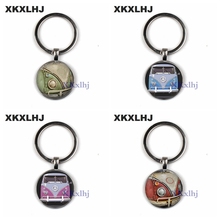 XKXLHJ new vintage Hippie Peace Sign Van Bus Keychain Fashion Men Women Purse Bag Car Pendant Key Chain Ring Holder Jewelry 2024 - buy cheap