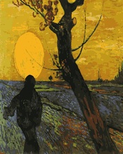 MaHuaf-i359-pintura de paisaje de atardecer de Van Gogh, bricolaje, pintada a mano por números, para decoración del hogar 2024 - compra barato