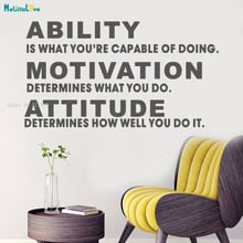 Ability Motivation Attitude Word Office Wall Sticker Decals Inspirational Removable Home Decor School Vinyl Art Murals YT1263 2024 - buy cheap