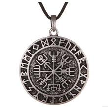 Colar vintage de runas de viking, pingente com bússola, símbolo do odin, joias amuletos de norse 2024 - compre barato