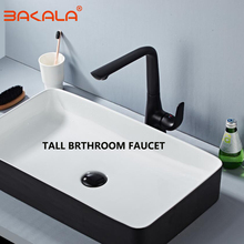 Basin Faucets Black Brass Tall Bathroom Sink Faucet Single Handle Deck Mounted Toilet Hot&Cold Mixer Water Tap kitchen faucet 2024 - buy cheap