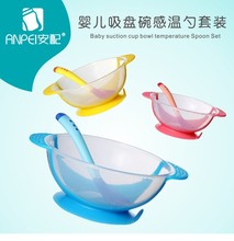 Children's Tableware Baby Learning Dishes With Suction Cup Assist Food Bowl Temperature Sensing Spoon Baby Feeding Bowl 2024 - buy cheap