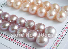 Wholesale 14pair 11-12mm Lavender Pink Off-Round Freshwater Pearl Earring S925 Silvers Earring Hot Sale New Free Shipping FN1626 2024 - buy cheap