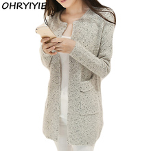 OHRYIYIE Spring Autumn Women Casual Long Sleeve Knitted Cardigans 2021 New Crochet Ladies Sweaters Fashion Tricotado Cardigan 2024 - buy cheap