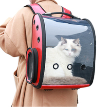 Mochila portátil transparente para mascotas, bolsa de viaje para gatos, cápsula espacial transpirable, productos de transporte para perros, 42x35x24cm 2024 - compra barato