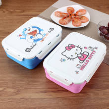 1500ml Kawaii Double-layer Doraemon Kitty Bento Box Dinnerware Food Container for Kids Student 2024 - buy cheap