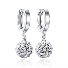 100% 925 sterling silver fashion round ball drop earrings for women jewelry birthday gift drop shipping wholesale cheap 2024 - buy cheap