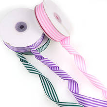 25 ярдов/партия (25 мм) розово-белая полоса Grosgrain лента напечатанная подарочная лента украшение ленты бант для волос/Рождество/Свадьба 2024 - купить недорого