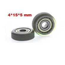 10pcs 4*15*5mm flat micro pulley for sorter/banknote counter/medical equipment, 624ZZ bearing wheel/guide wheel/rolling wheel 2024 - buy cheap
