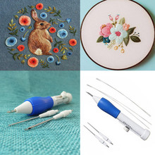 Magic Embroidery Pen DIY Crafts Magic Embroidery Pen Set DIY 3 Interchangeable Punch Needle Sewing Accessories JJ20 2024 - buy cheap