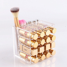 Acrylic Cosmetic Makeup Organizer Lip Gloss Holder 16 Slots Lipstick Box Display Stand Sundry Storage Box Makeup brush storage 2024 - buy cheap