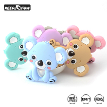 10pcs 90mm Koala Baby Silicone Teether Food Grade Silicone Rodent Baby Toys Teething Necklace Pacifier Chain Pendant 6 Colors 2024 - buy cheap