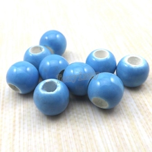 Blue 10mm Ceramic Loose Beads For DIY 100pcs/lot Free Shipping 2024 - buy cheap
