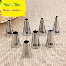 Round Tips Medium Decorating Nozzle Seamless Icing Tube Pastry Tips Fondant Cake Decorating Sugarcraft Tools 2024 - buy cheap