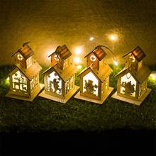 1PC Festival LED Light Wood House Christmas Tree Hanging Ornaments Holiday Nice Xmas Gift Wedding Decoration 2024 - buy cheap