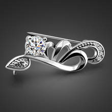 925 Sterling Silver Brooches Women's Precious Zircon Mosaic Design Solid Silver Brooch Ladies Fashion Jewelry Birthday present 2024 - buy cheap