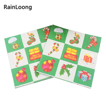 [RainLoong] 33*33cm Christmas Gift Paper Napkin With Ball  Festive & Party Tissue Napkins Decoration Servilleta 1packs 2024 - buy cheap